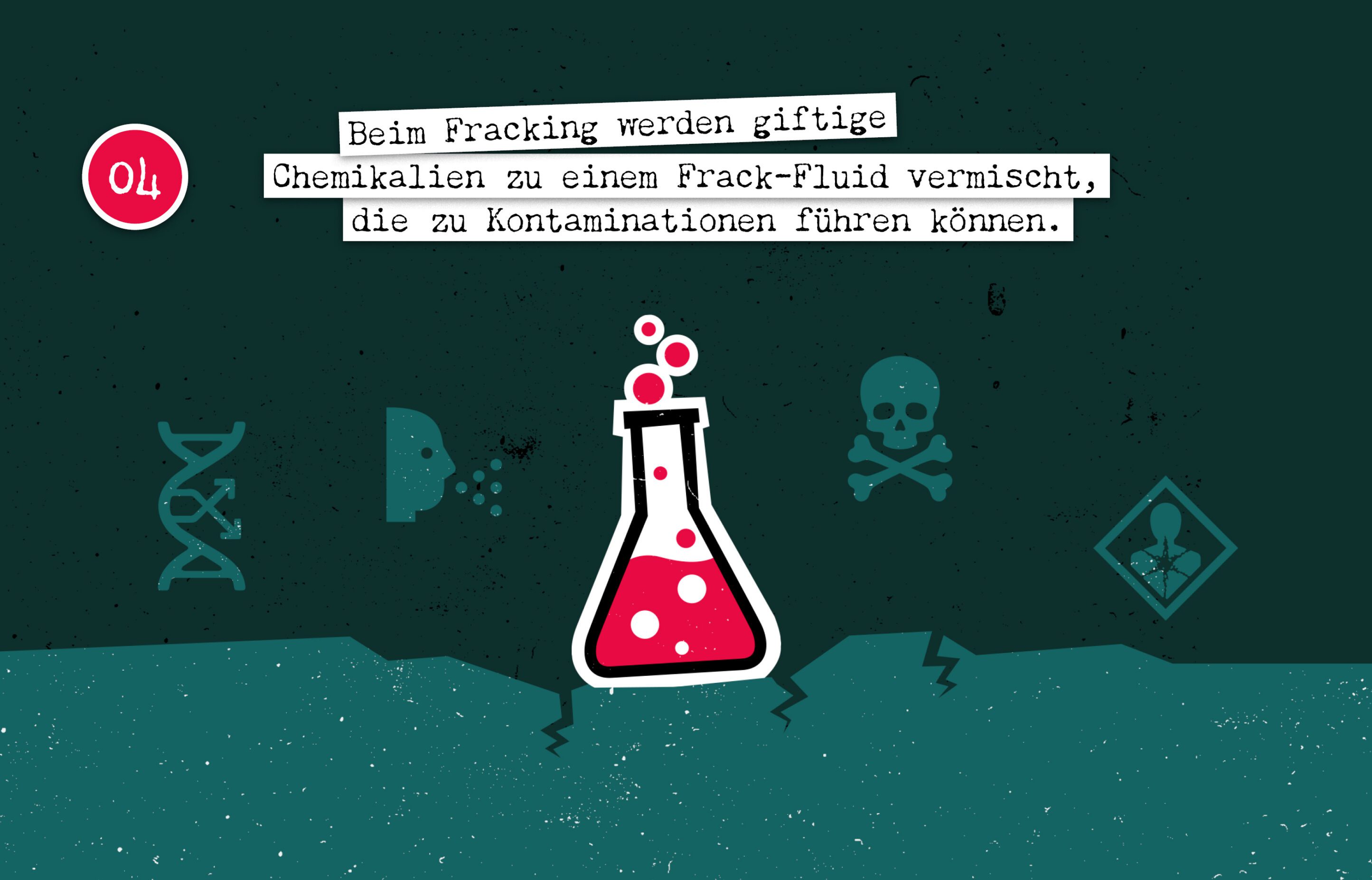 Bei Fracking entstehen giftige kontaminierende Chemikalien: Das Frack-Fluid.